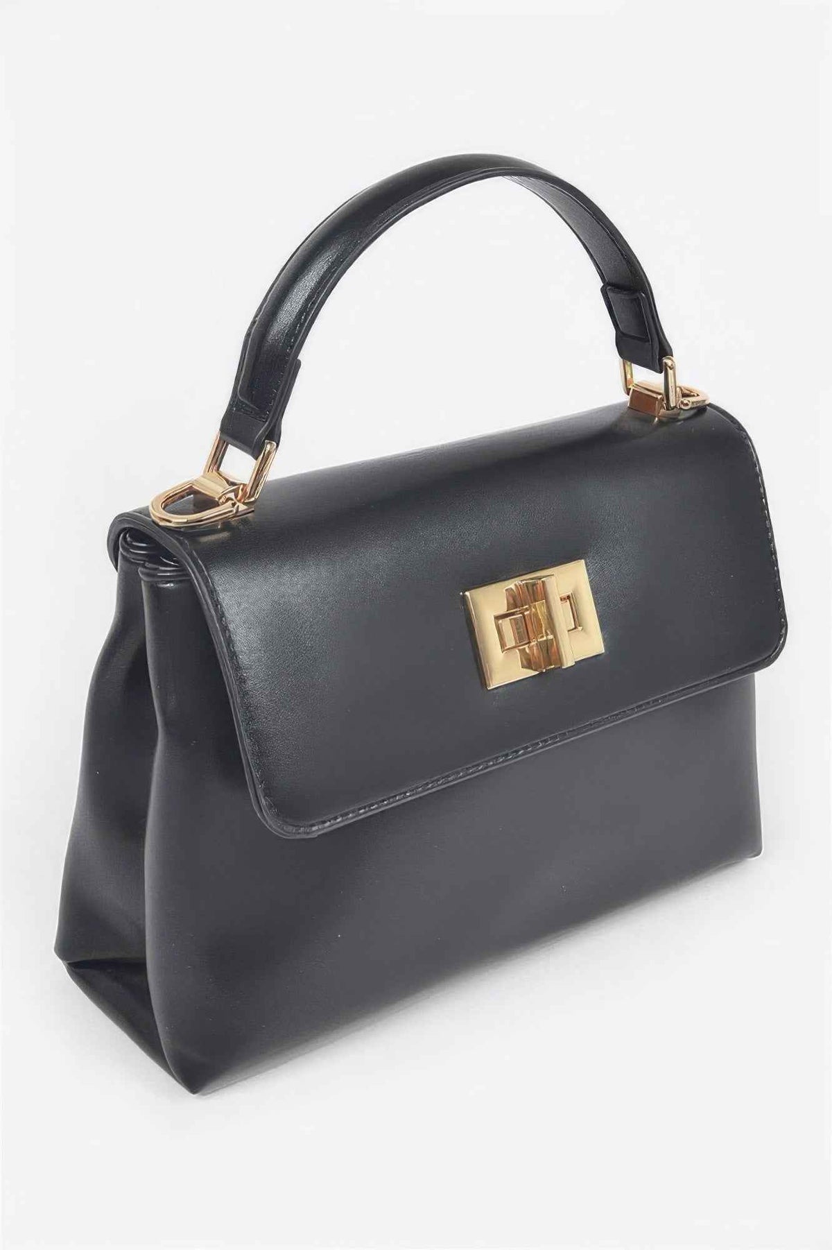 Faux Leather Flap Bag