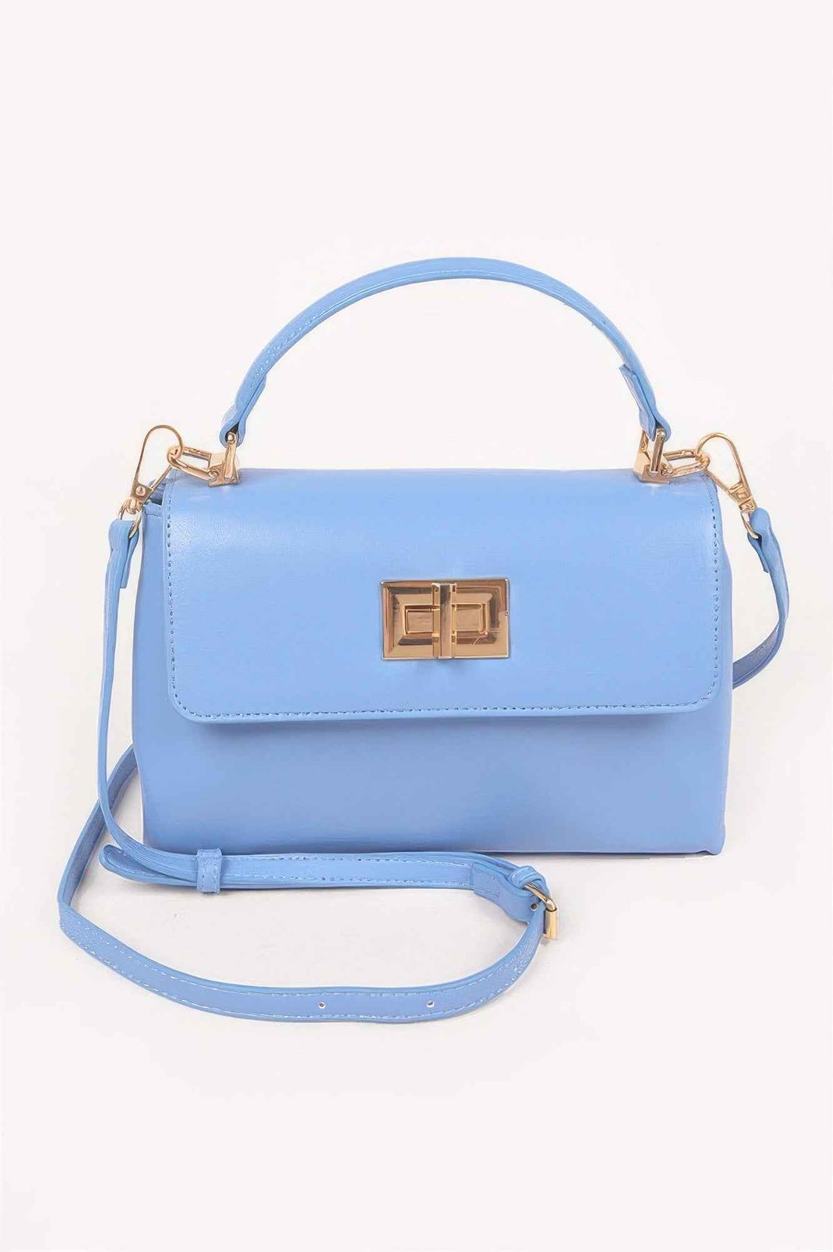 Faux Leather Flap Bag