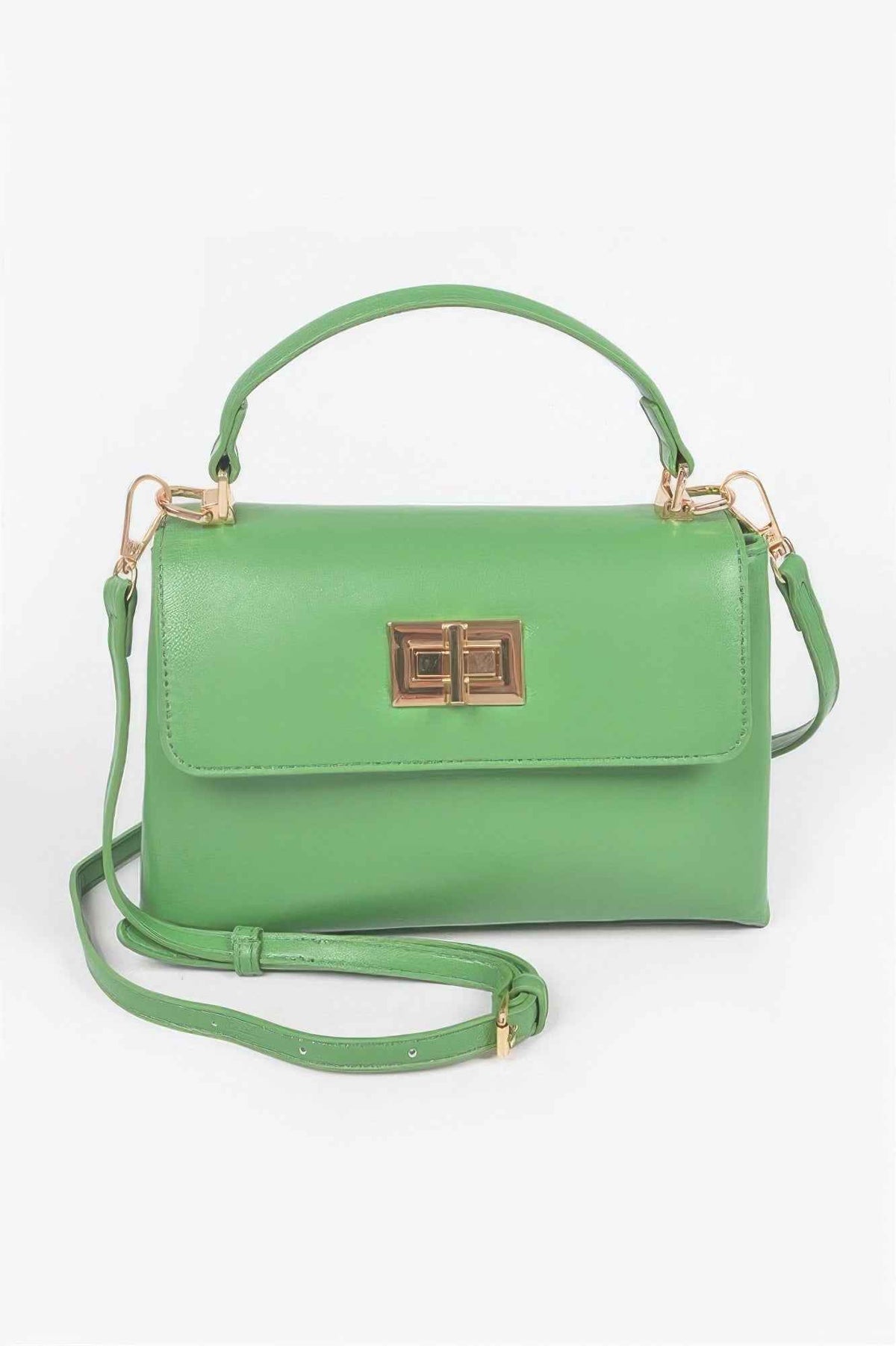 Faux Leather Flap Bag