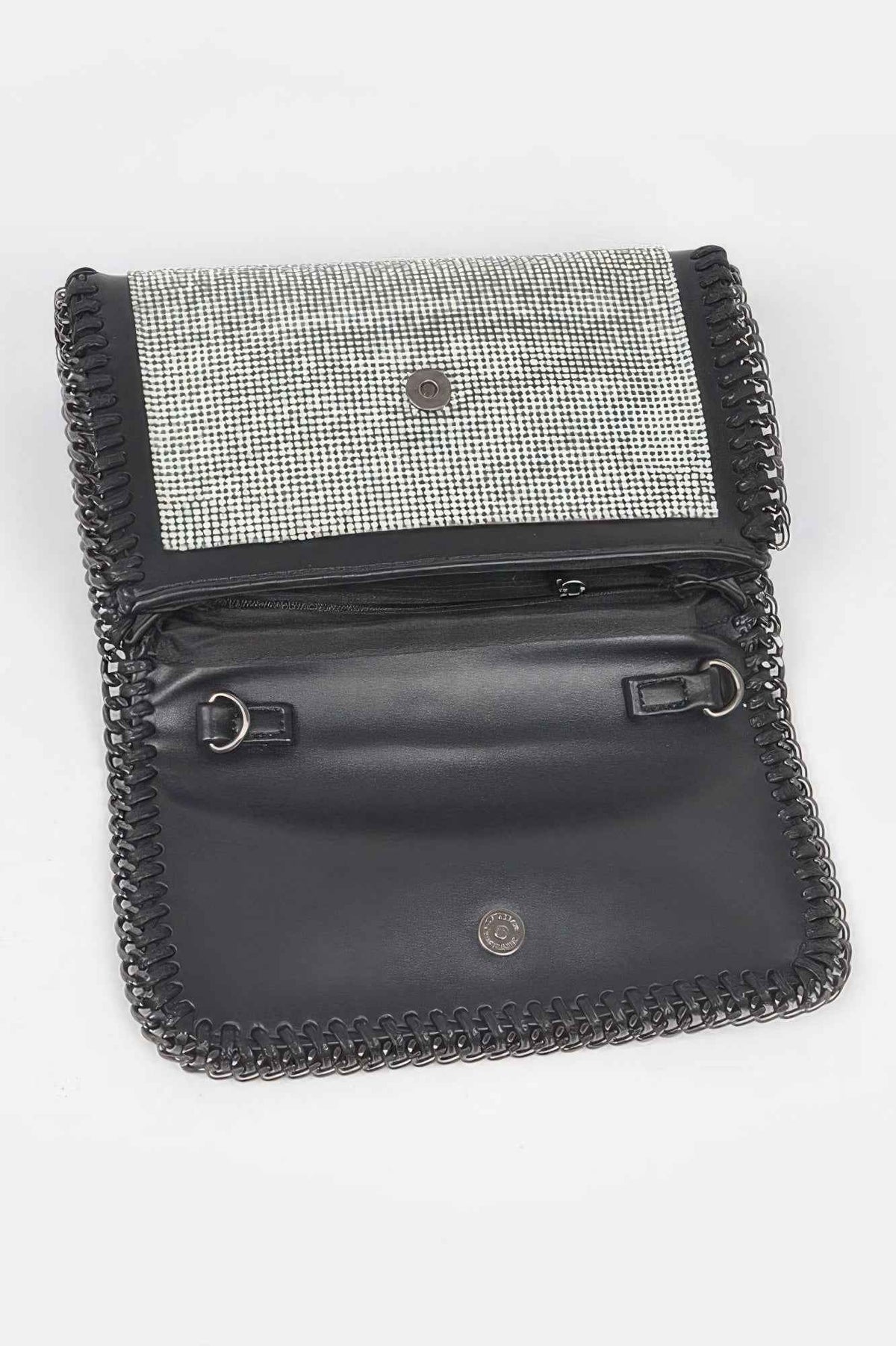 Multi Color Rhinestone Chain Braided Clutch