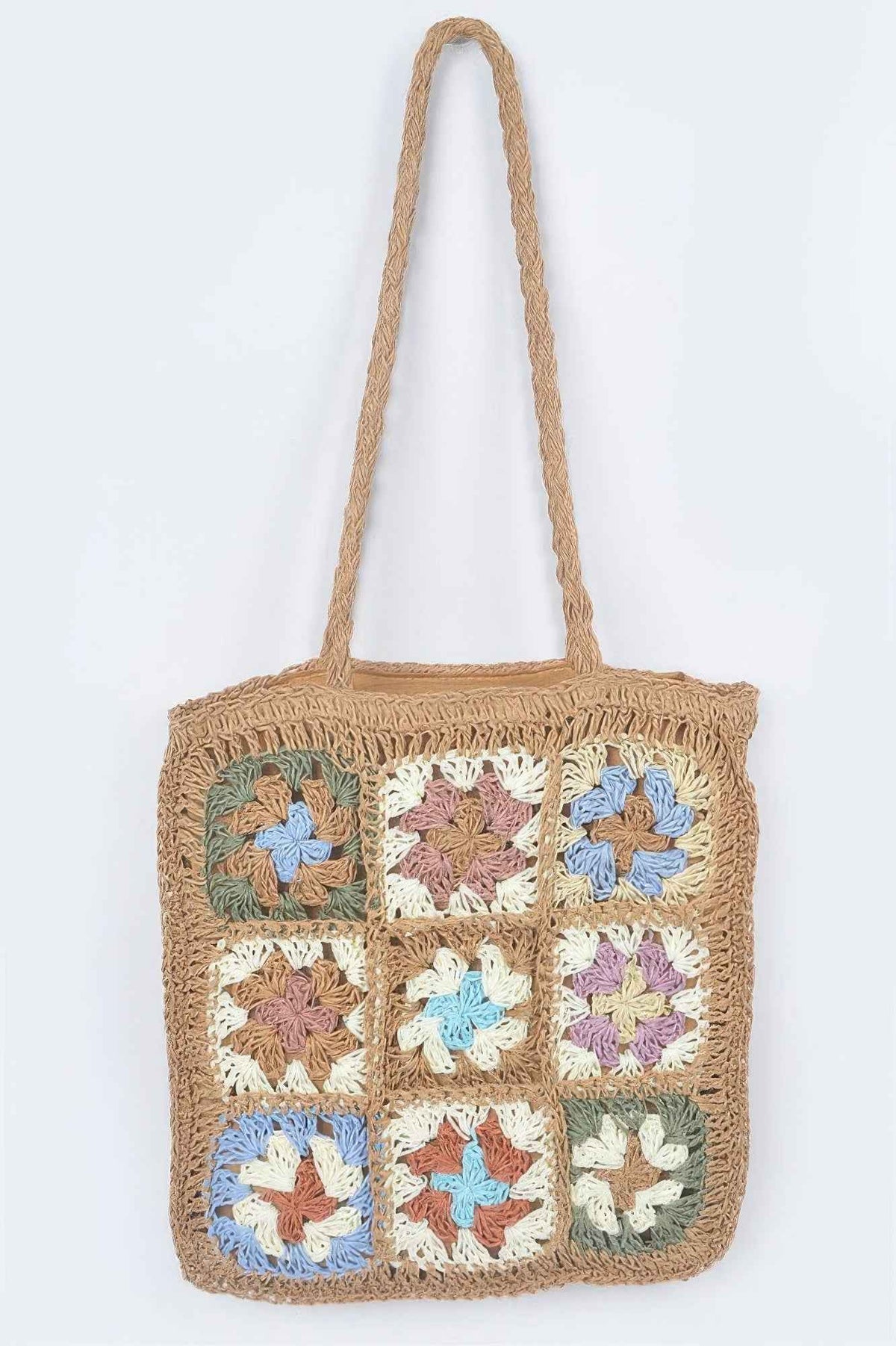 Faux Straw Tote Bag