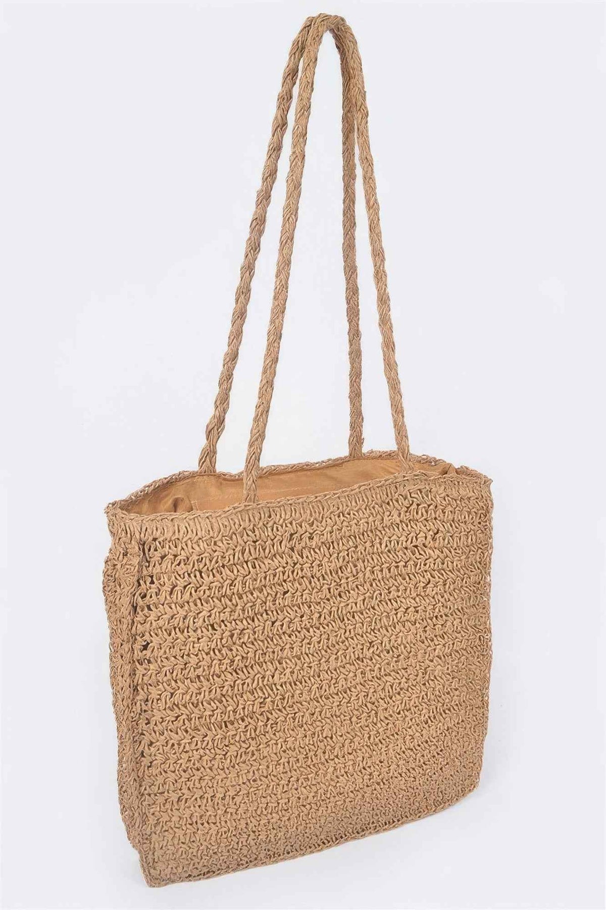 Faux Straw Tote Bag