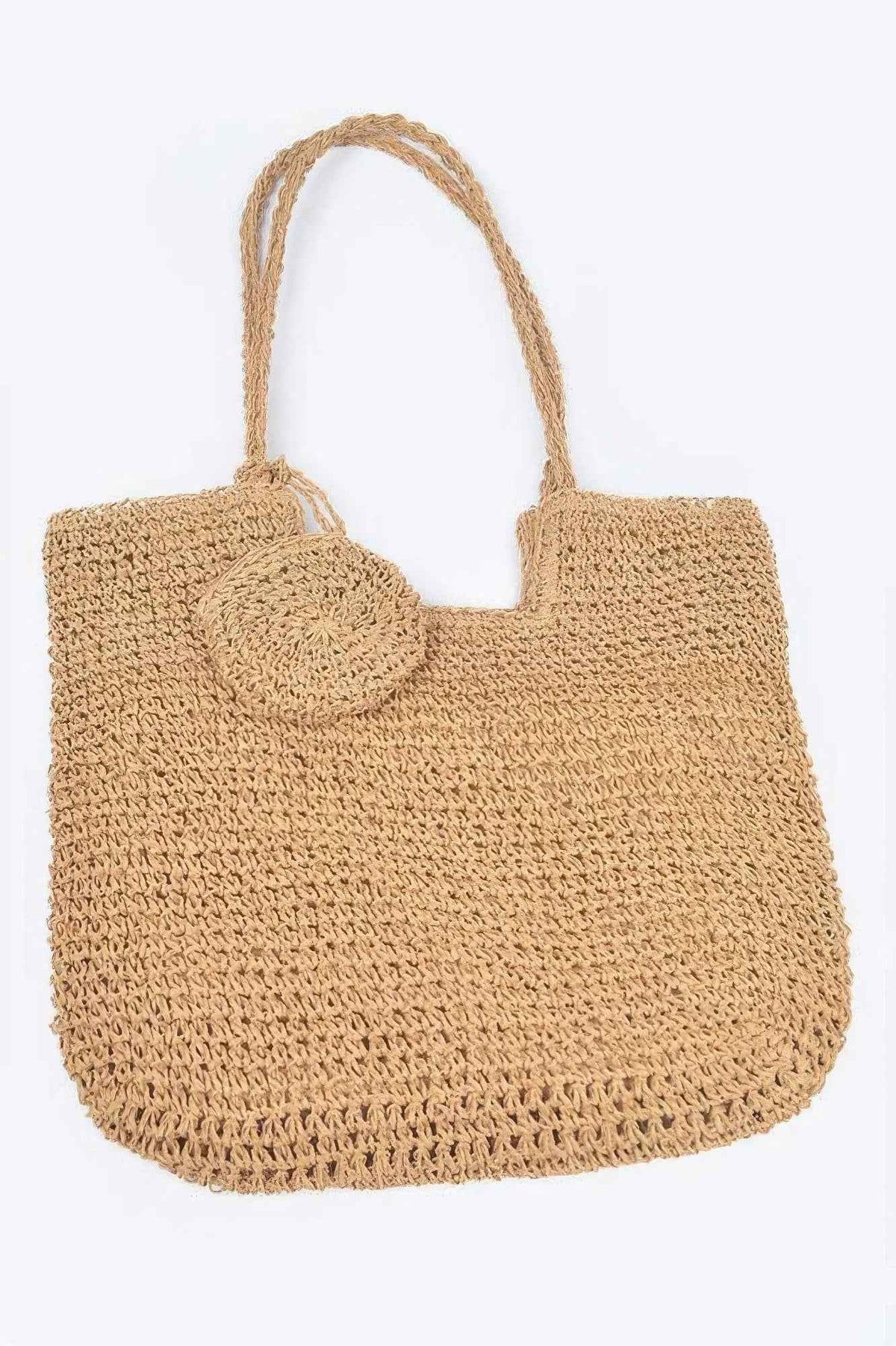 Faux Straw Tote Bag