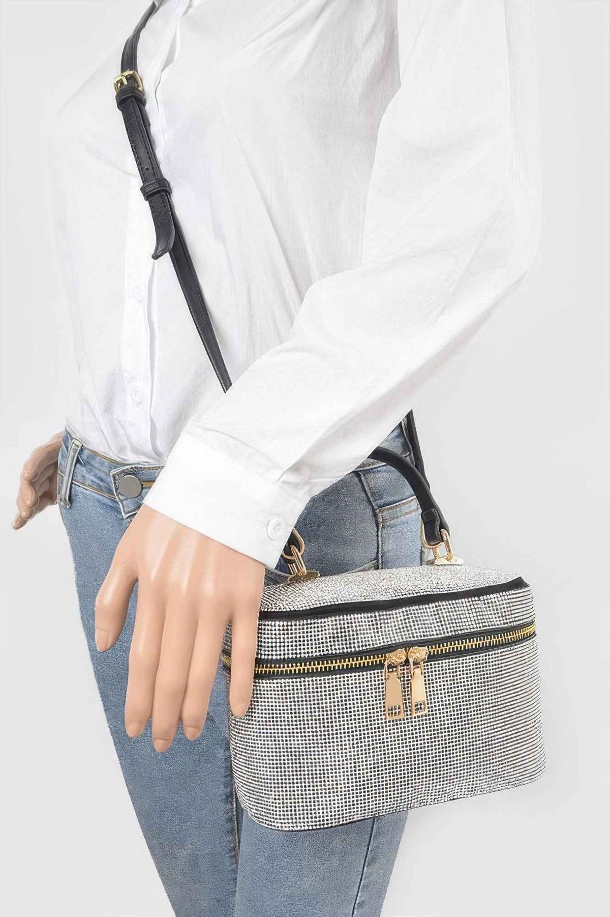 Rhinestone Top Handle Clutch