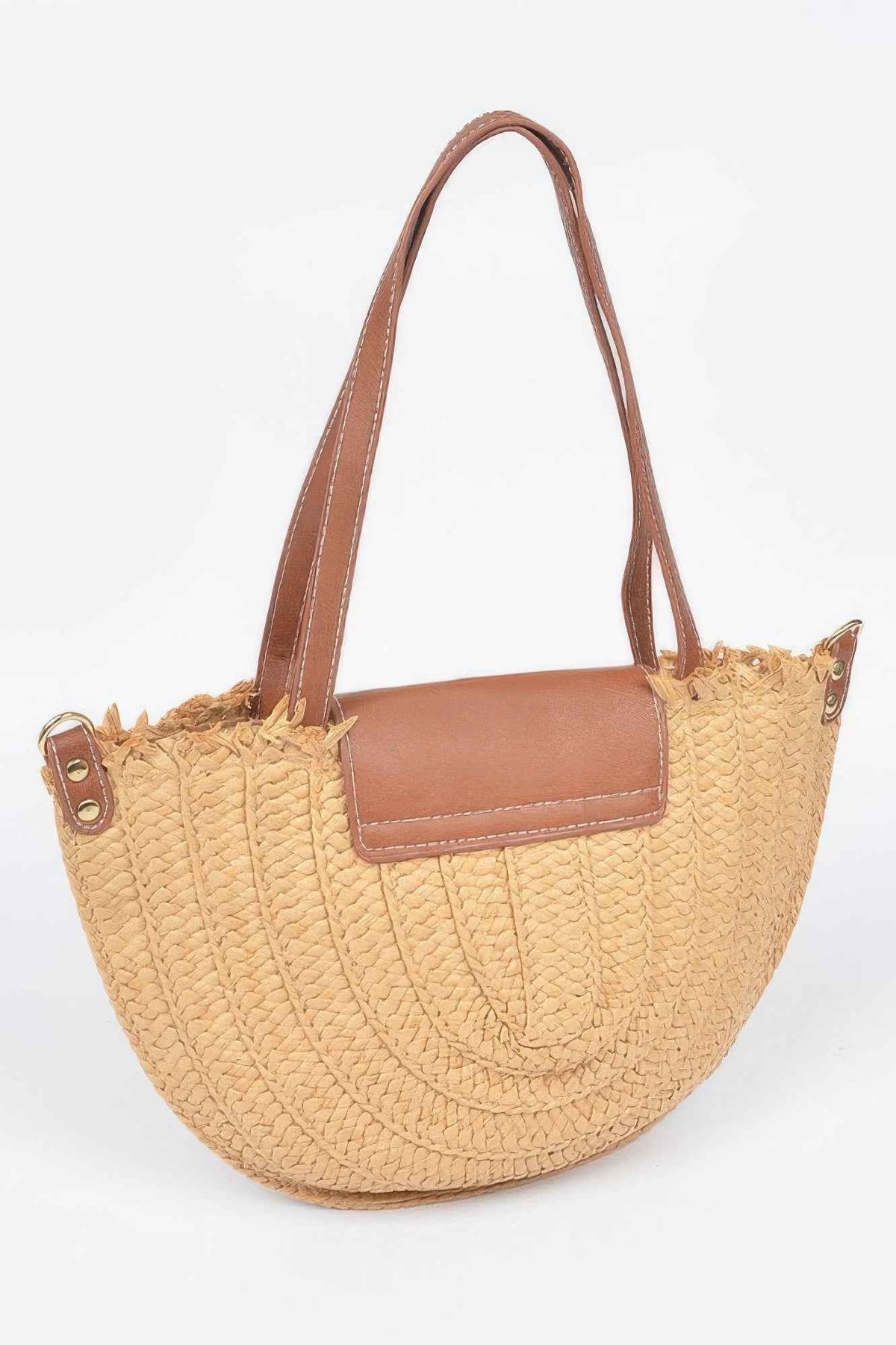 Faux Straw Crossbody Bag