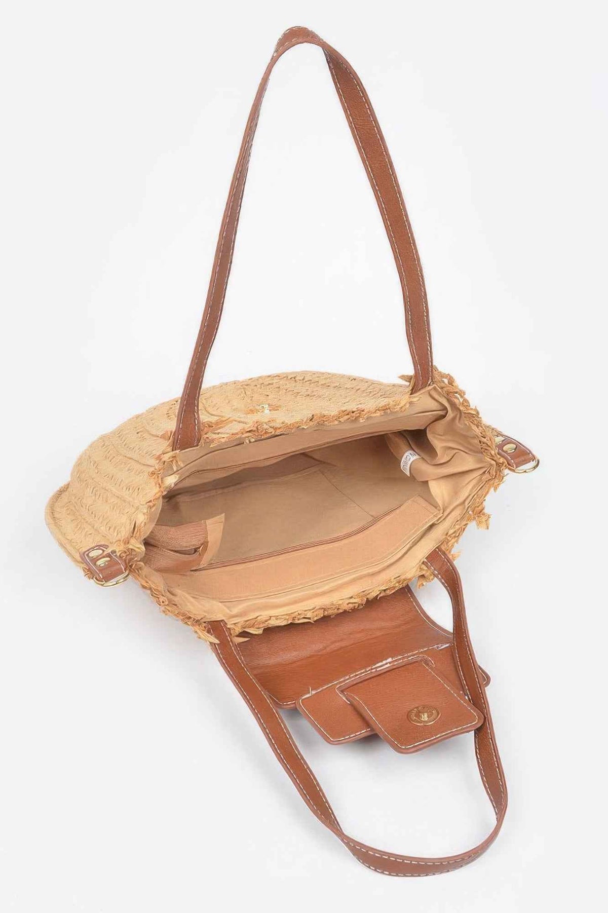 Faux Straw Crossbody Bag