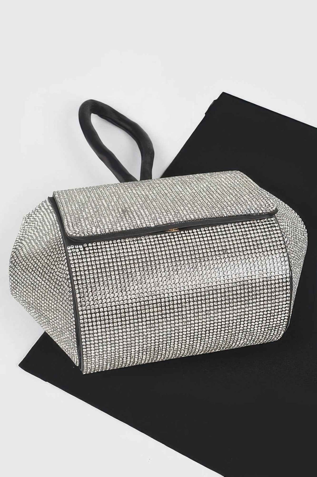 Rhinestone Wrist Band Flap Clutch