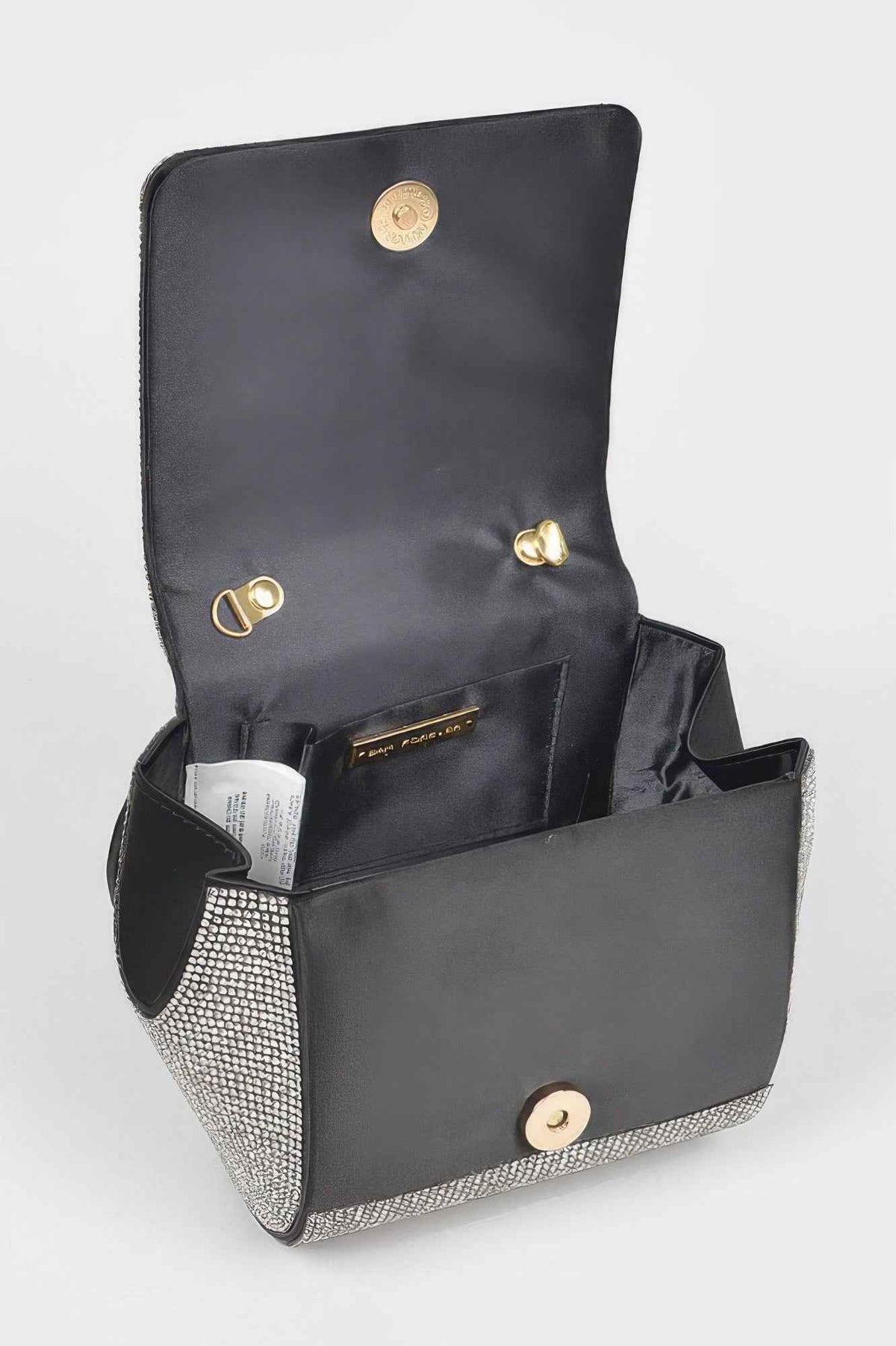 Rhinestone Wrist Band Flap Clutch