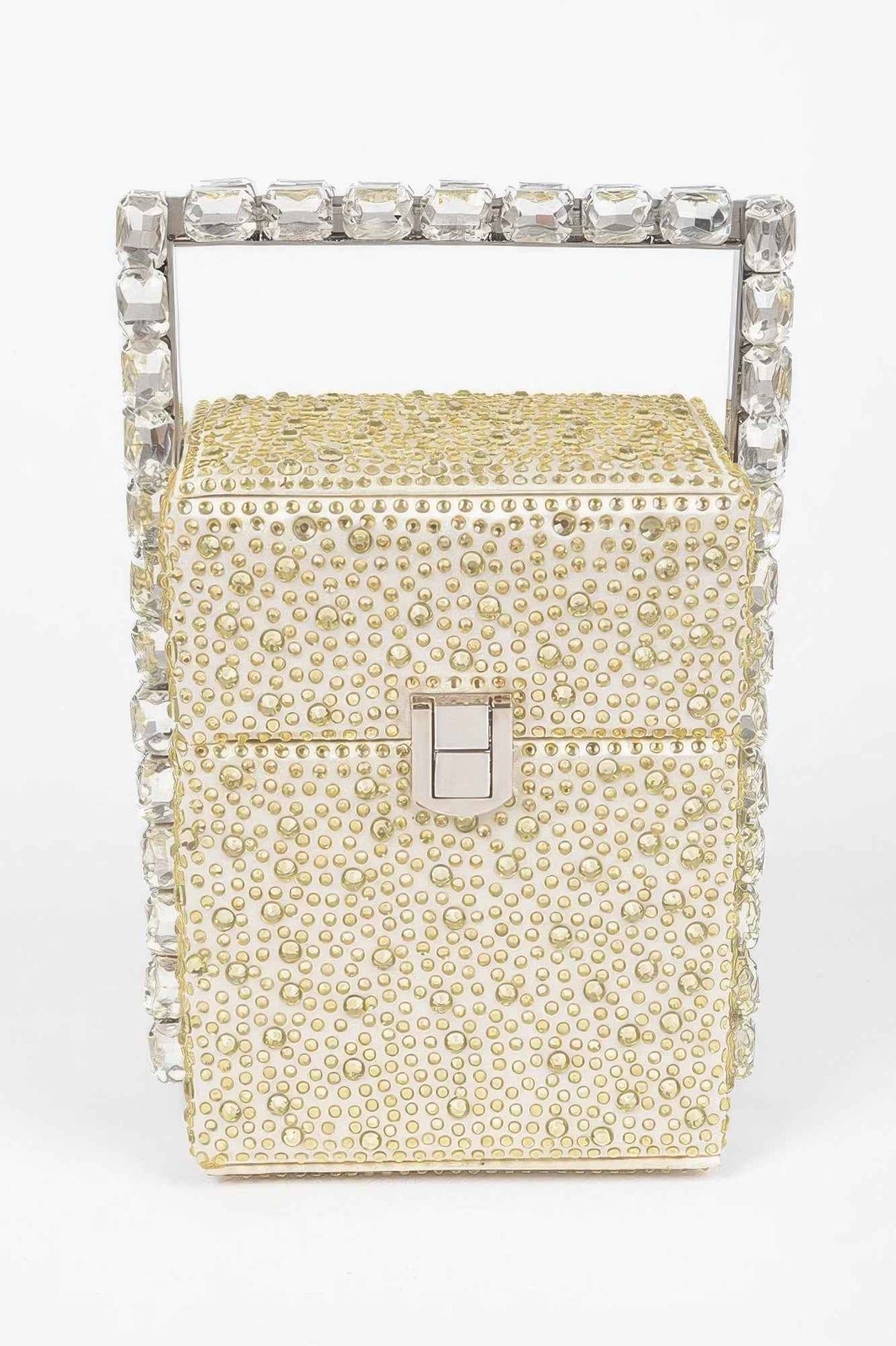 Rhinestone Handle Stoned Party Clutch