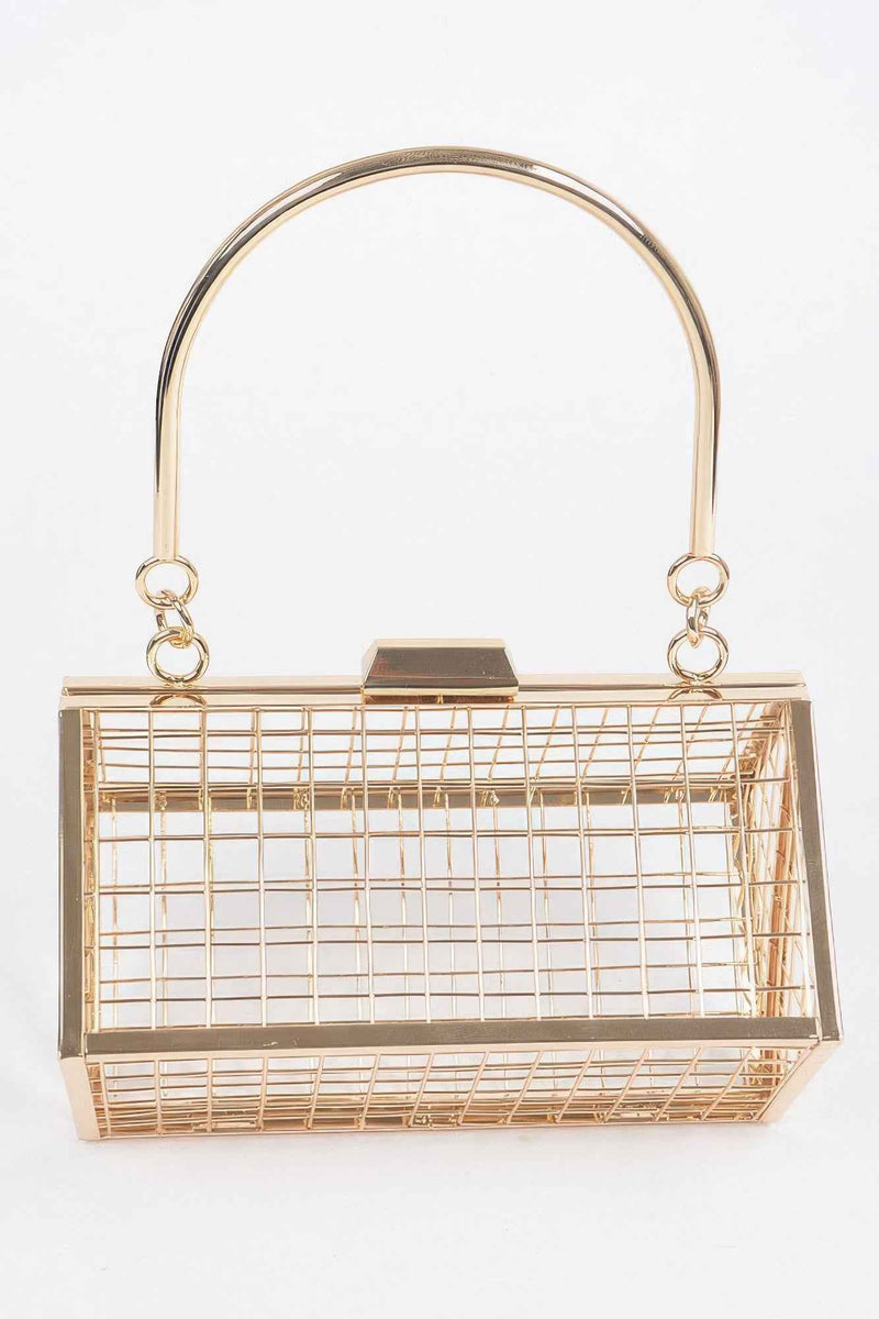 Metal Wire Cube Clutch