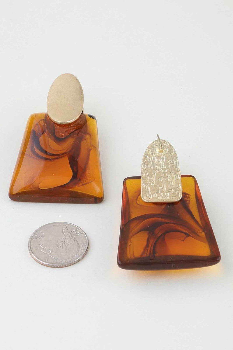 Abstract Marble Stone Fashion Earrings