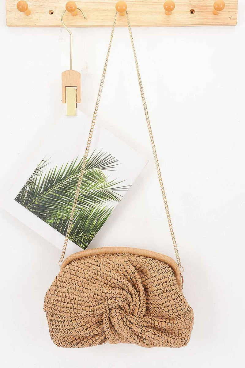 Twist Knot Woven Crossbody Bag