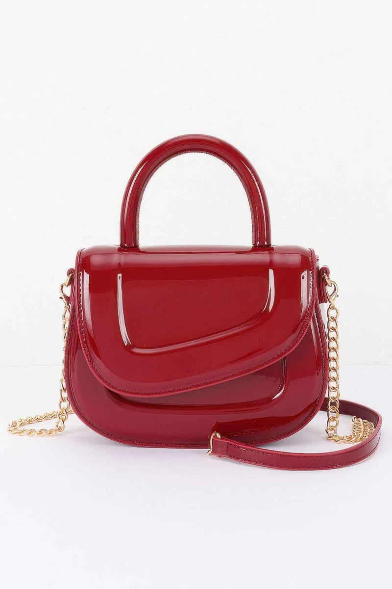Patent Leather Top Handle Bag