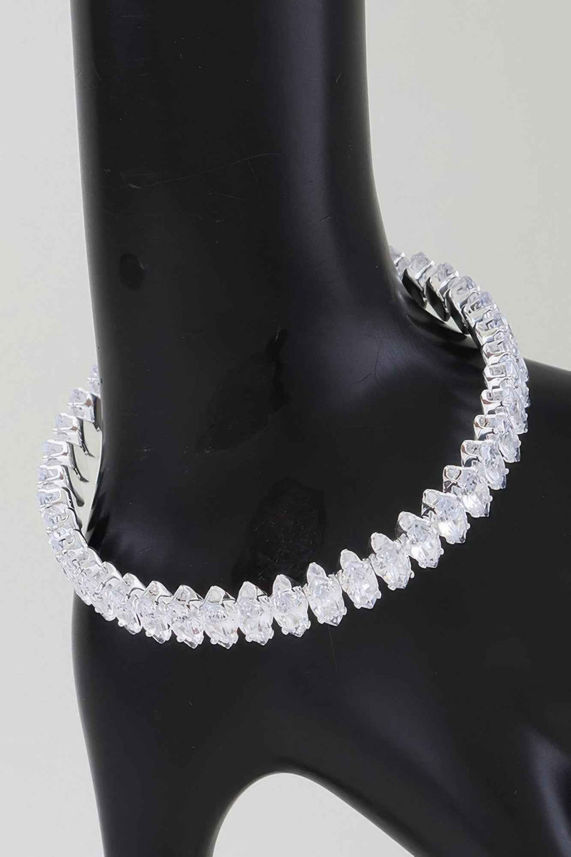 Cubic Zirconia Crystal Cuff Bracelet