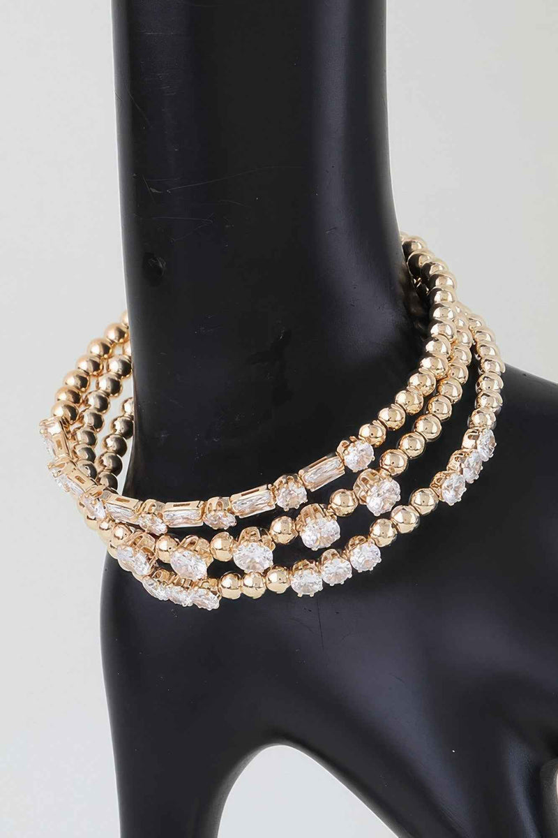 Multi Rhinestone Beaded Bracelet