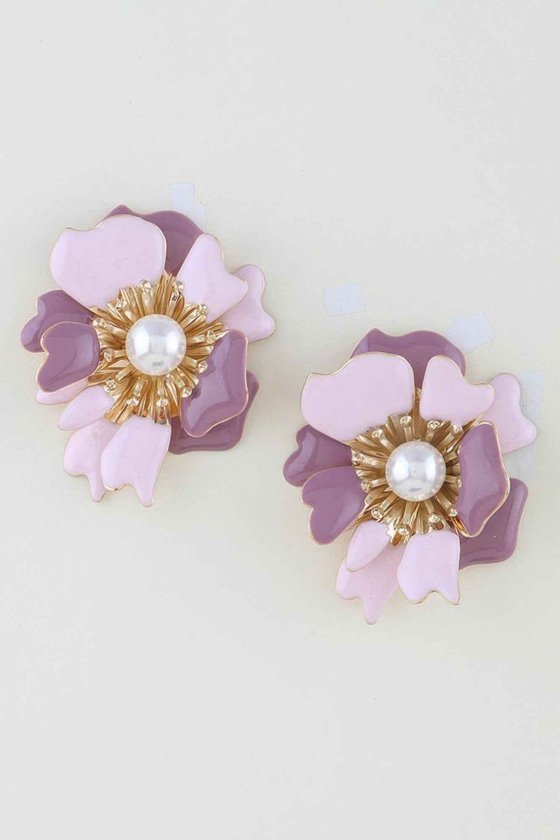 Marble Swirl Blossom Earrings