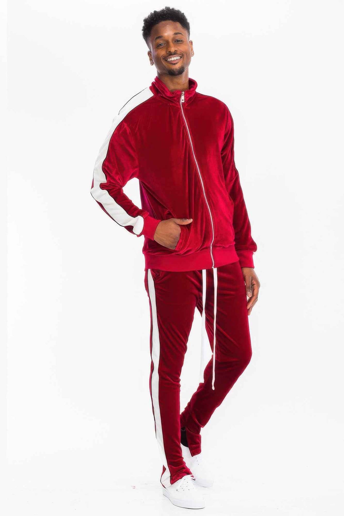 Mens Velour Track Jacket And Track Pant Set