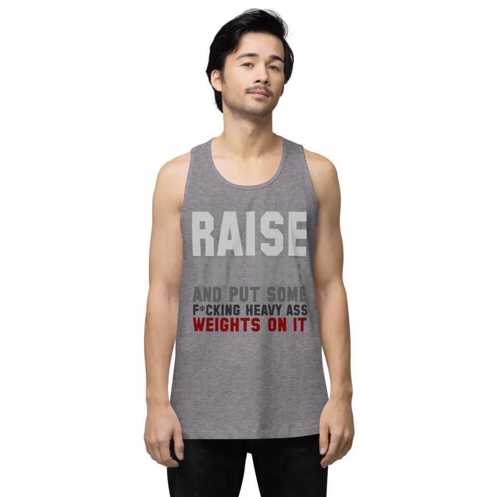 Men’s Premium Tank top, Raise The Bar - CABRALLY