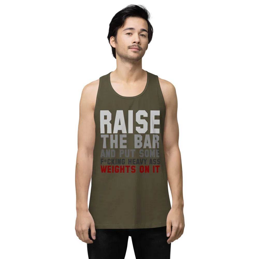 Men’s Premium Tank top, Raise The Bar - CABRALLY