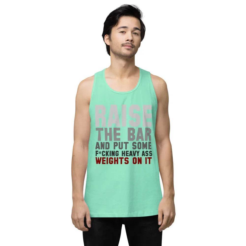 Men’s Premium Tank top, Raise The Bar - CABRALLY