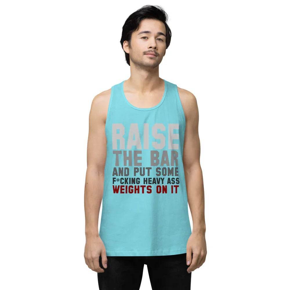 Men’s Premium Tank top, Raise The Bar - CABRALLY